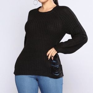 Amanda Distressed Sweater (Black)
